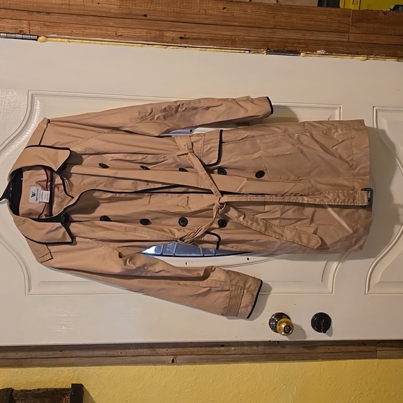Worthington Trench Coat, Button Up Belted Collarard Womens XL - Picture 1 of 9